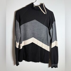 Smartwool Merino Wool Chevron Quarter Zip Pullover Sweater Size L